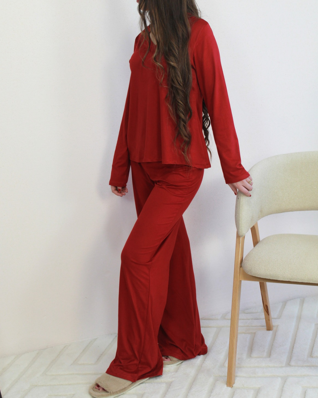 Pyjama détente hiver - Taille: S =36-38 | Couleur: Grenat