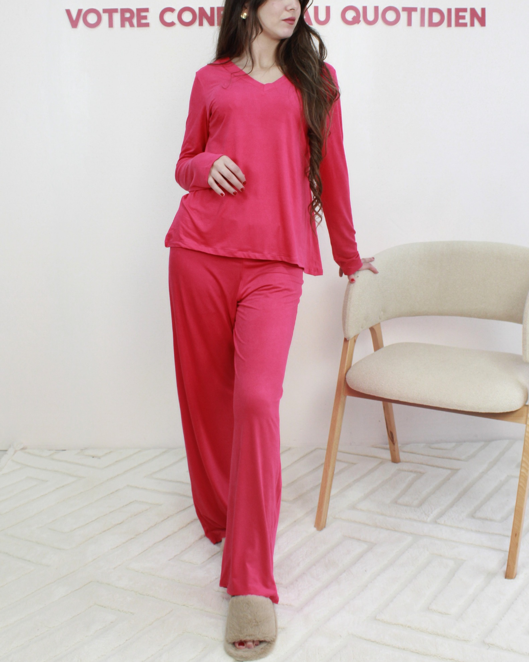Pyjama détente hiver - Taille: XL= 46-48 | Couleur: Rose 