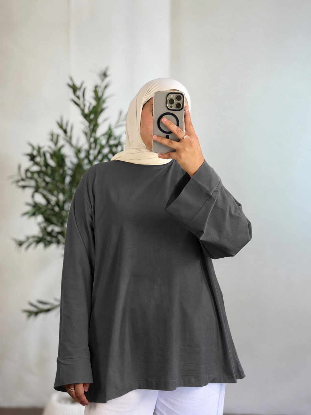 T-Shirt Premium Summer Manches longues - Taille: Taille 2= 36-48/ Longueur 83cm | Couleur: Gris