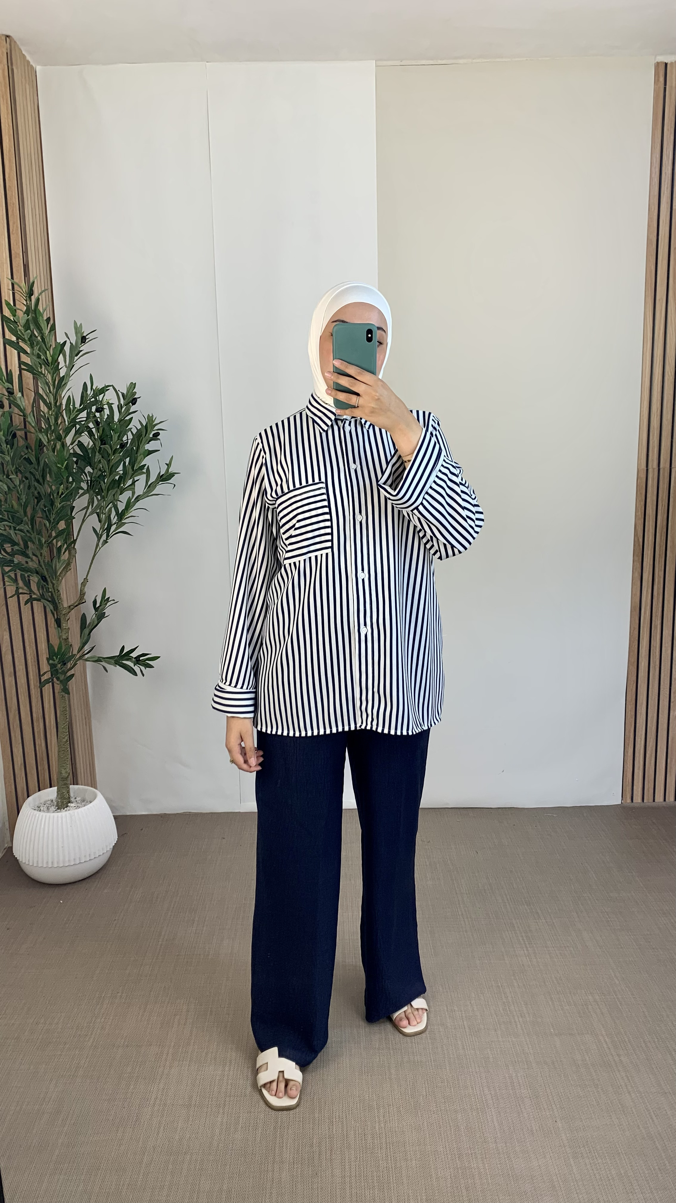 Ensemble à rayures  - Taille: Taille 1= 36-40 | Couleur: Bleu nuit