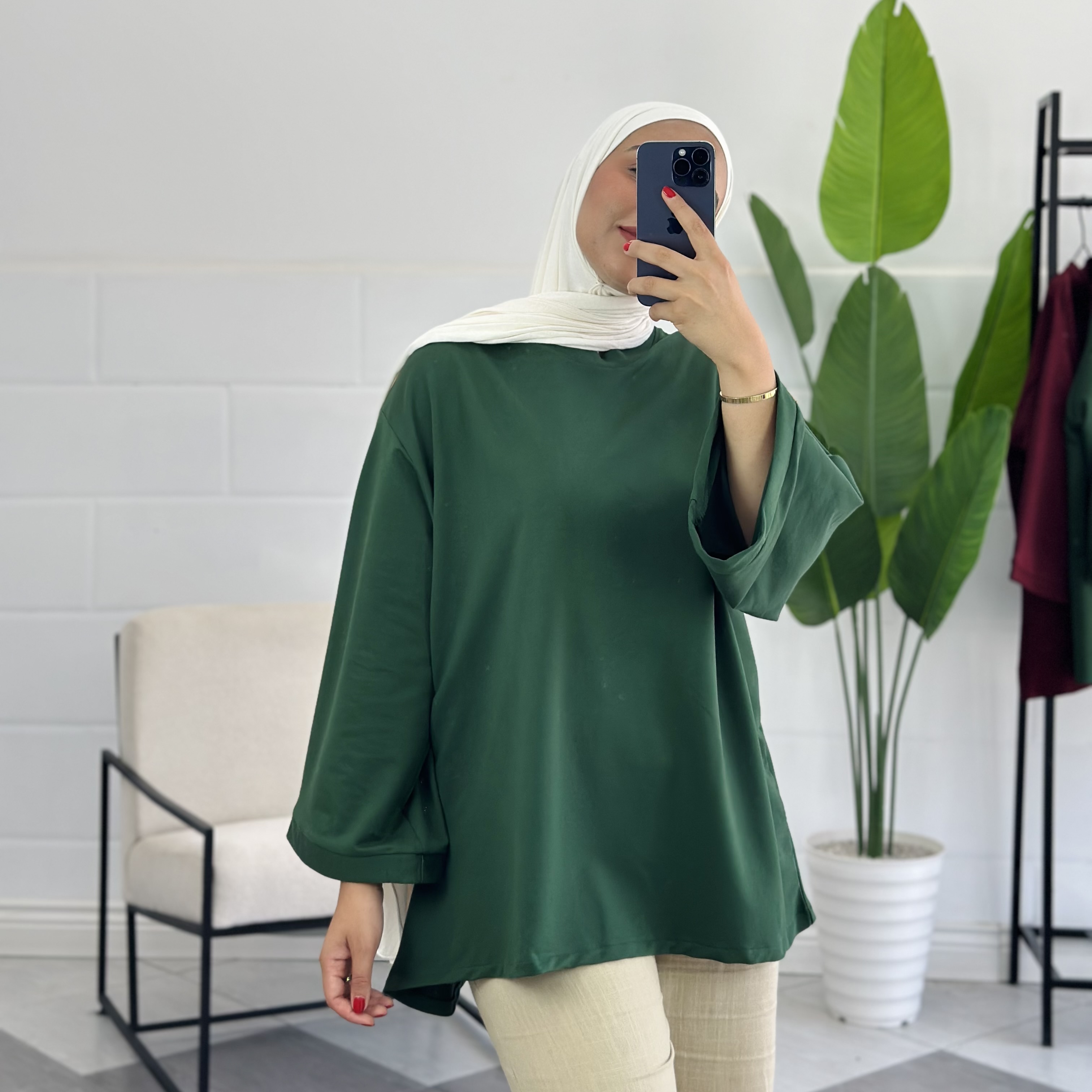 T-Shirt Premium Manches longues - Taille: Taille 1 = Longueur 75cm | Couleur: Vert Sapin