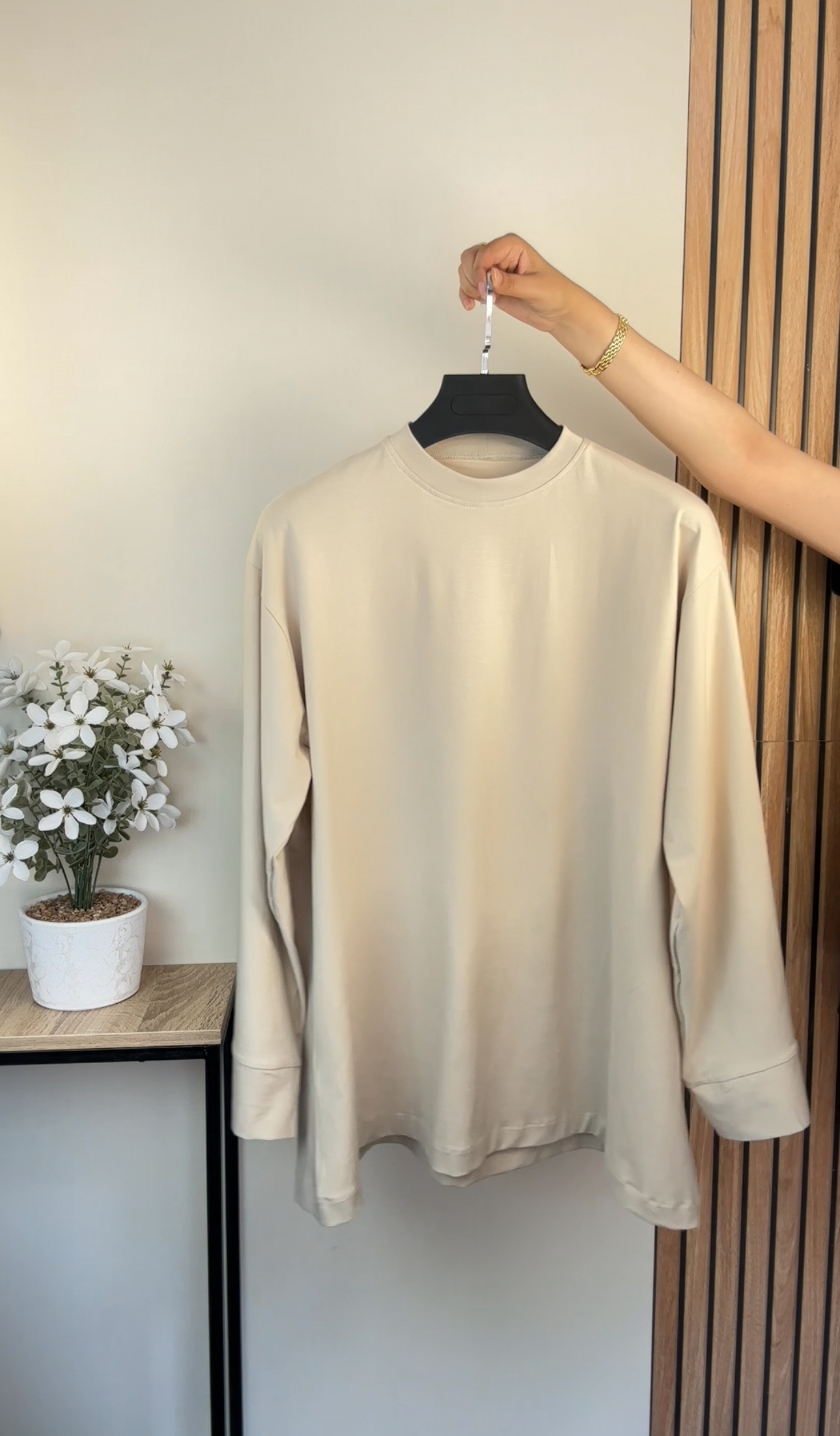 T-Shirt Premium Summer Manches longues - Taille: Taille 1= 36-48/ Longueur 75cm | Couleur: Beige